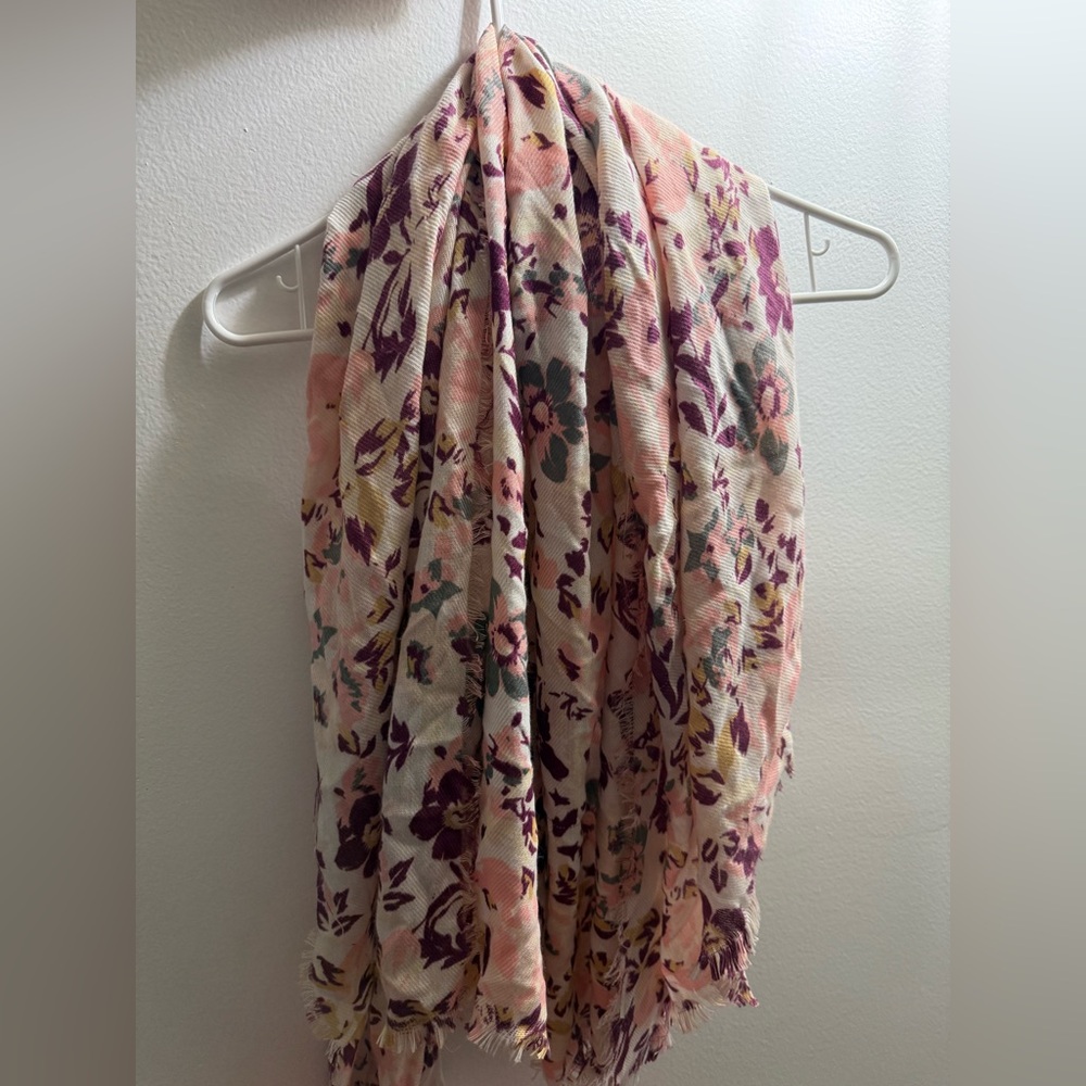 Floral Scarf in Pink and Purple
